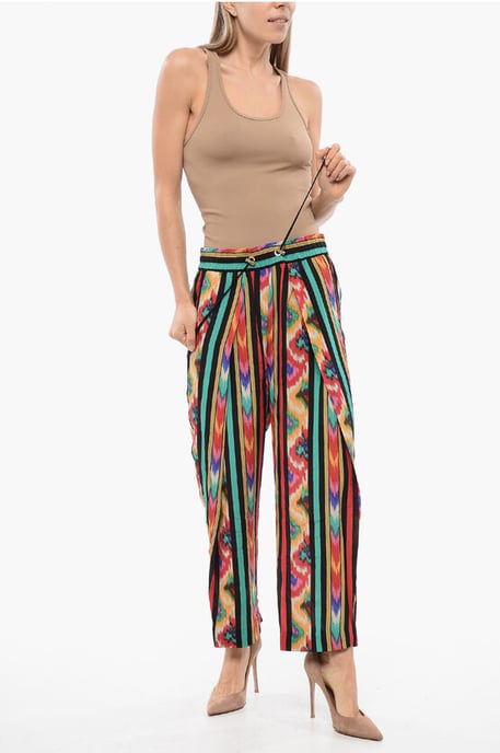 Pantalones HAREM de seda estampados en multicolor - Image 4