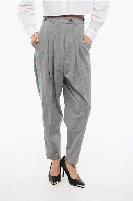 Pantalones harén plisados NEVAL en gris - Image 1