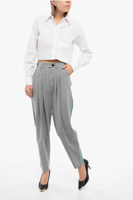 Pantalones harén plisados NEVAL en gris - Image 4