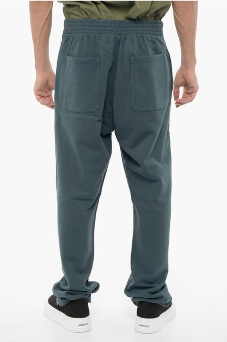 Joggers WORKSHOP de algodón polar con cintura con cordón ajustable en azul - Image 2