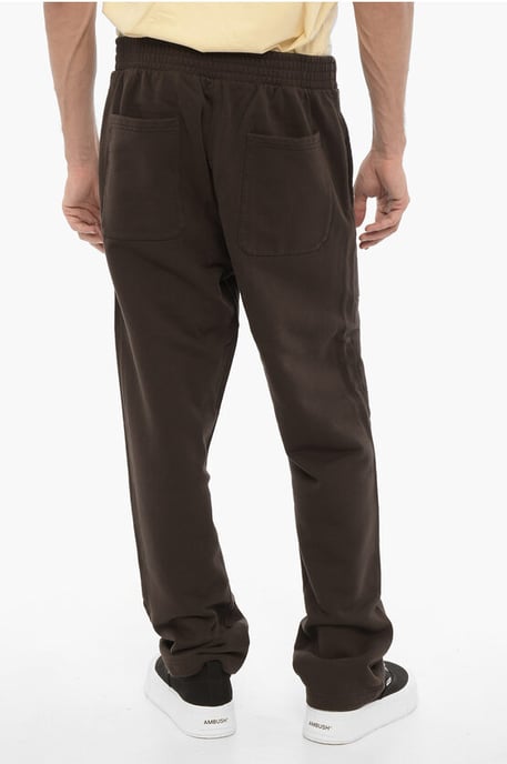 Joggers de algodón cepillado con logotipo en contraste en marrón - Image 2