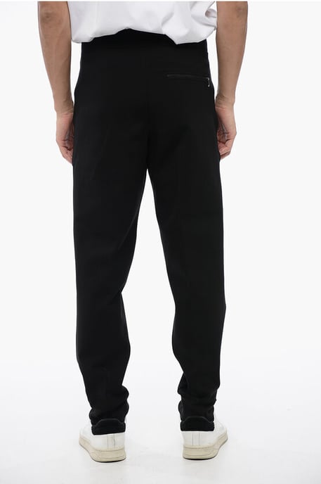 Pantalones deportivos de mezcla de viscosa de corte cónico con detalle de cinta en negro - Image 4