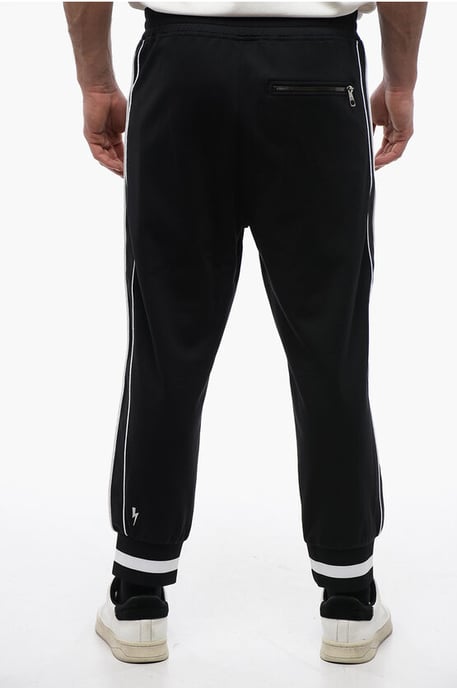Pantalones deportivos MODERNIST de tiro bajo con detalle de motociclista en negro - Image 2