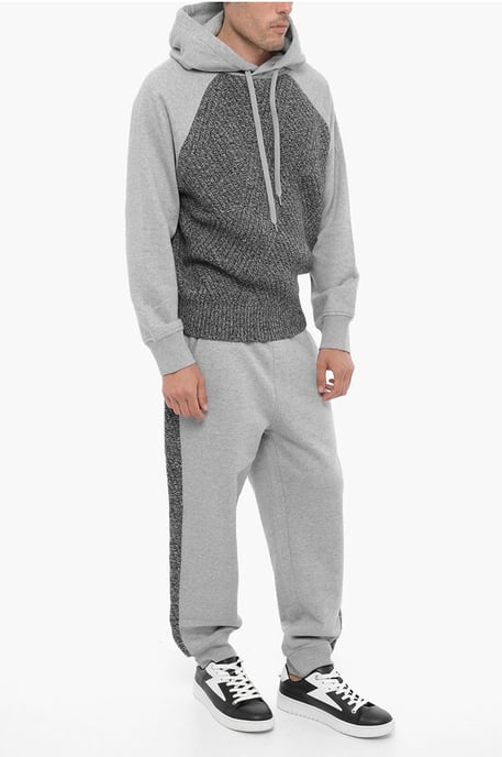 Joggers holgados con bandas laterales de lana en gris - Image 4