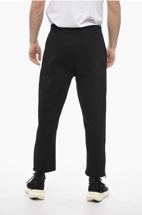 Joggers holgados de mezcla de algodón con cremallera en el tobillo en negro - Image 2
