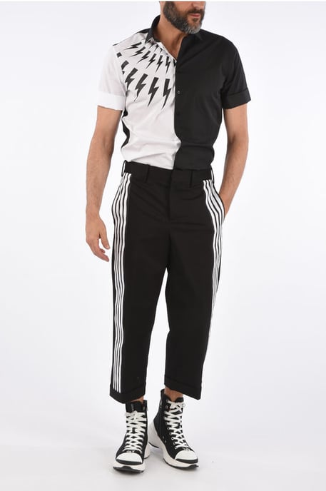 Pantalones negros con ribete de tiro bajo - Image 4