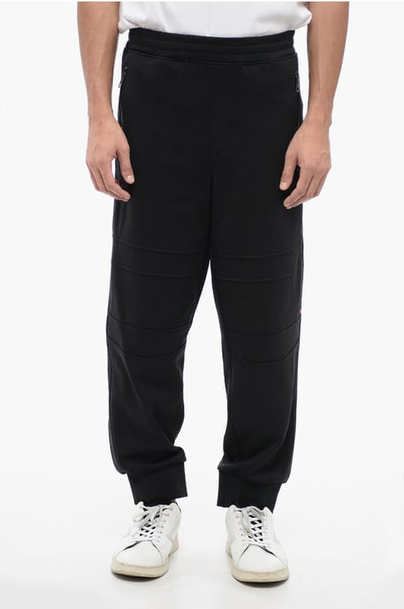 Pantalones deportivos de estilo motero MODERNIST de mezcla de algodón con bolsillos con cremallera en negro - Image 1