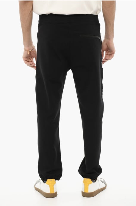 Joggers ajustados con estampado de rayos laterales en negro - Image 2