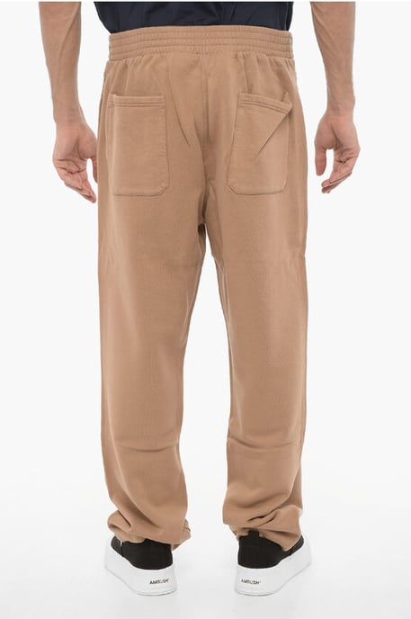 Joggers WORKSHOP de algodón polar con cintura con cordón ajustable en marrón - Image 2