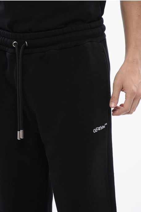 Joggers de algodón cepillado con bordado BANDANA en negro - Image 3