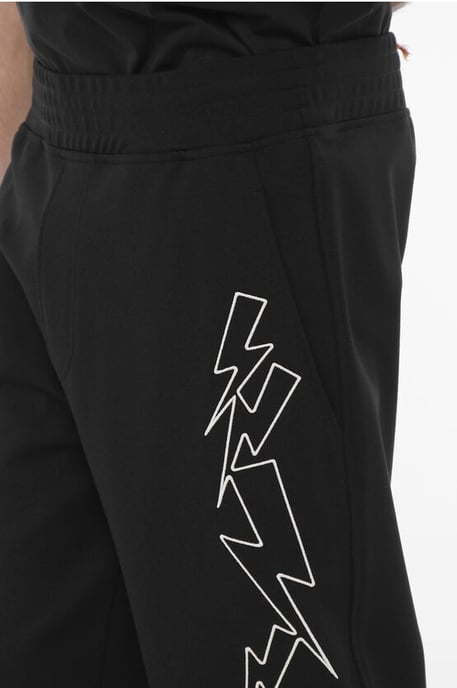Joggers BOLTS ajustados con bordado en contraste en negro - Image 3