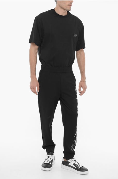 Joggers BOLTS ajustados con bordado en contraste en negro - Image 4