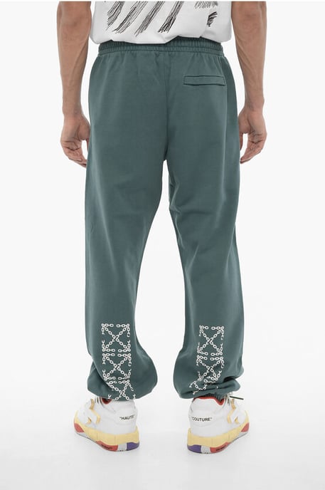 Joggers CHAIN ​​ARROW de algodón cepillado de temporada en verde - Image 2