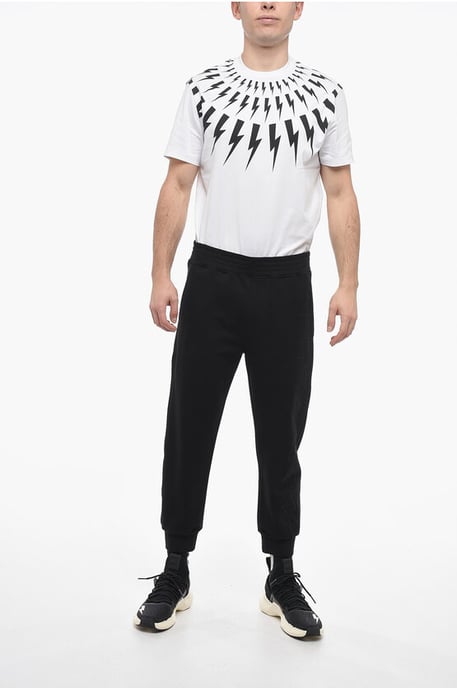 Pantalones deportivos ajustados JUMBLED BOLTS con bordados en negro - Image 4