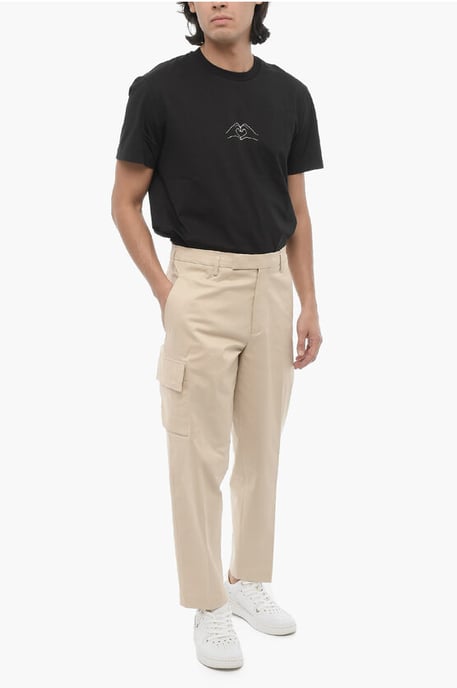 Pantalones cargo ajustados con trabillas para cinturón en beige - Image 3