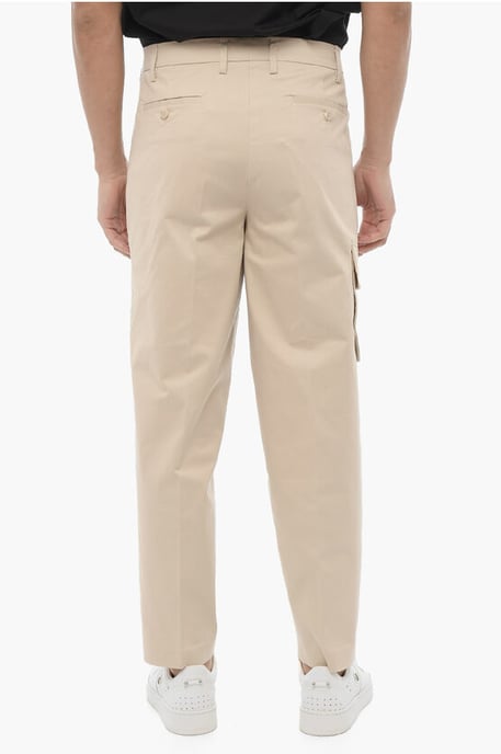 Pantalones cargo ajustados con trabillas para cinturón en beige - Image 4