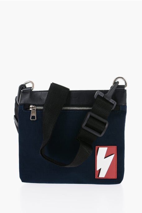 Bolso bandolera de nailon con correa de hombro extraíble en azul - Image 1