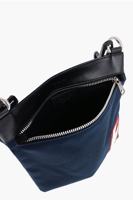 Bolso bandolera de nailon con correa de hombro extraíble en azul - Image 4