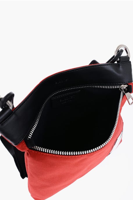 Bolso bandolera de nailon con correas extraíbles en negro y rojo - Image 4