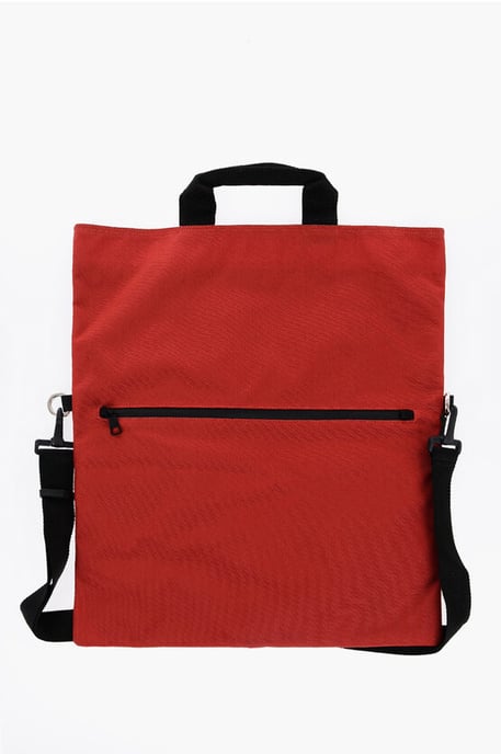 Bolso maxi de nailon con correa de hombro extraíble en rojo - Image 3