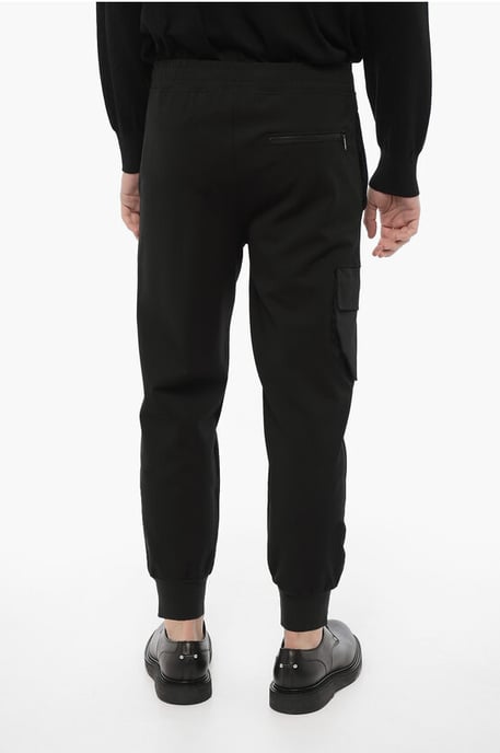 Pantalones cargo ajustados con cintura con cordón en negro - Image 2