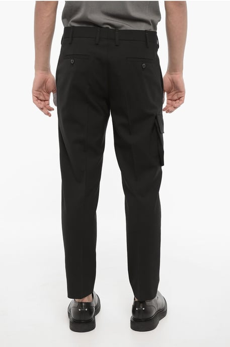 Pantalones cargo ajustados de cintura regular en negro - Image 2