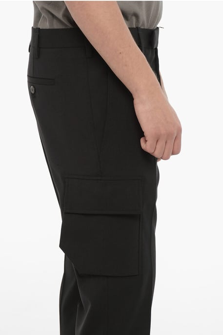 Pantalones cargo ajustados de cintura regular en negro - Image 3