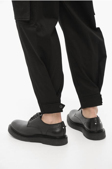 Pantalones cargo FIREMAN de corte holgado con botón en el tobillo en negro - Image 4