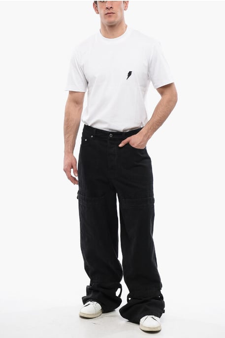 Vaqueros cargo de corte relajado GARMDYED CARPENTER de 32 cm en negro - Image 4