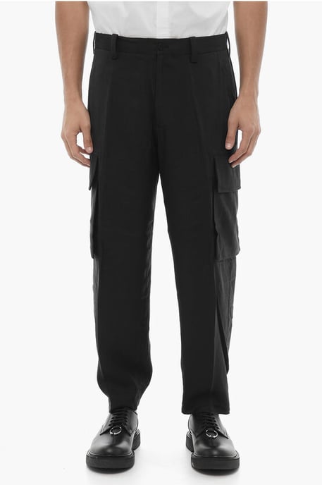 Pantalones cargo holgados FIREMAN en negro - Image 1
