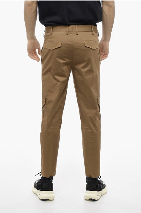 Pantalones cargo ajustados NATE de algodón elástico en marrón - Image 2