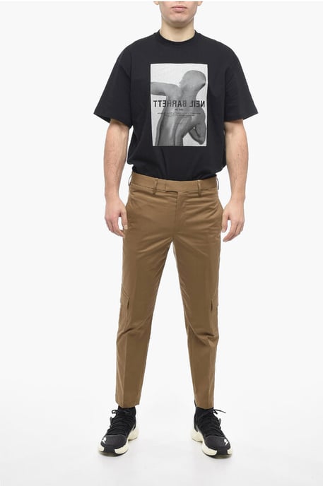 Pantalones cargo ajustados NATE de algodón elástico en marrón - Image 4