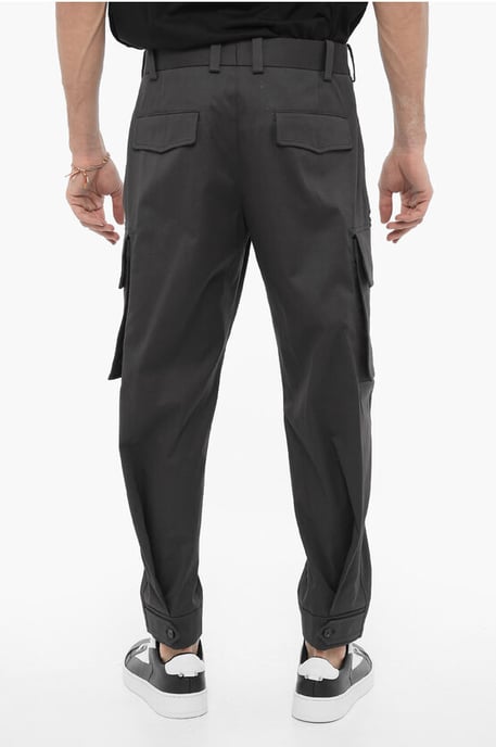 Pantalones cargo holgados con cintura ajustable en gris - Image 2