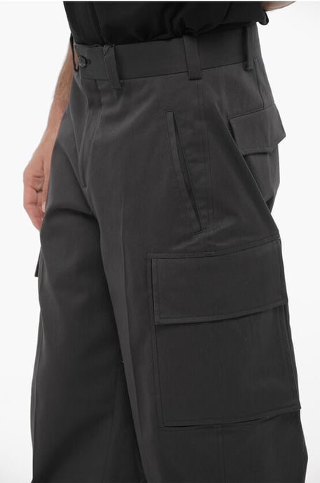 Pantalones cargo holgados con cintura ajustable en gris - Image 3