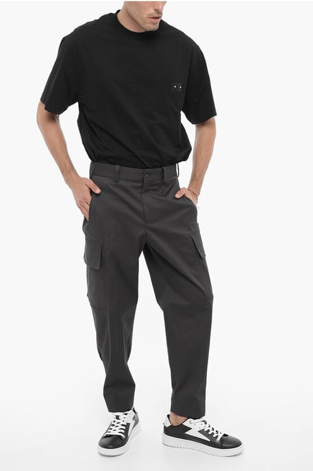 Pantalones cargo holgados con cintura ajustable en gris - Image 4