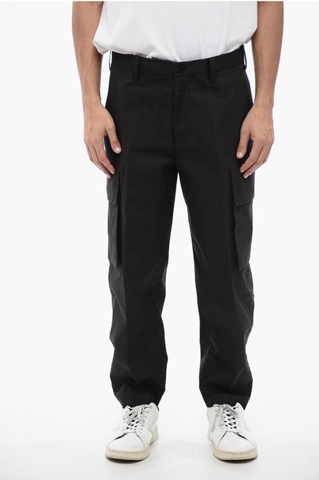 Pantalones cargo holgados FIREMAN de mezcla de algodón en negro - Image 1