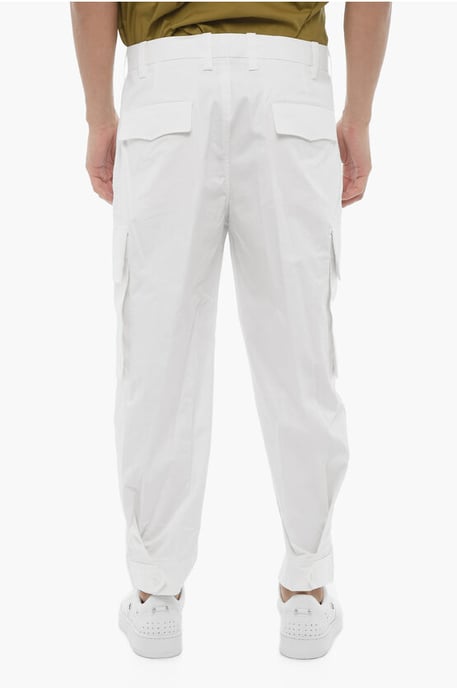 Pantalones cargo holgados con trabillas para cinturón en blanco - Image 2