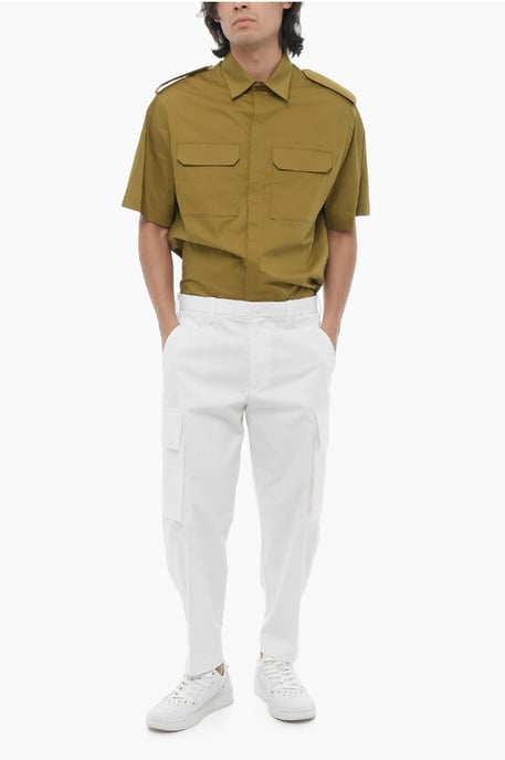 Pantalones cargo holgados con trabillas para cinturón en blanco - Image 4