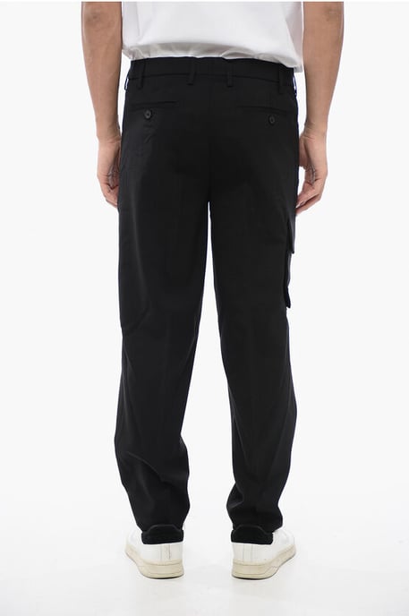 Pantalones cargo NATE de mezcla de lana virgen en negro - Image 2