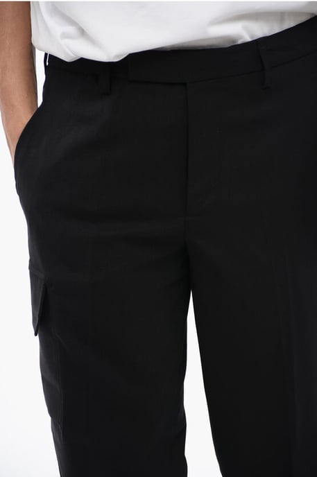 Pantalones cargo NATE de mezcla de lana virgen en negro - Image 3