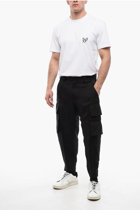 Pantalones cargo FIREMAN de mezcla de seda en negro - Image 4