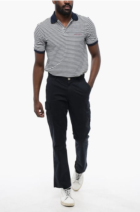 Pantalones cargo de algodón elástico en azul - Image 4