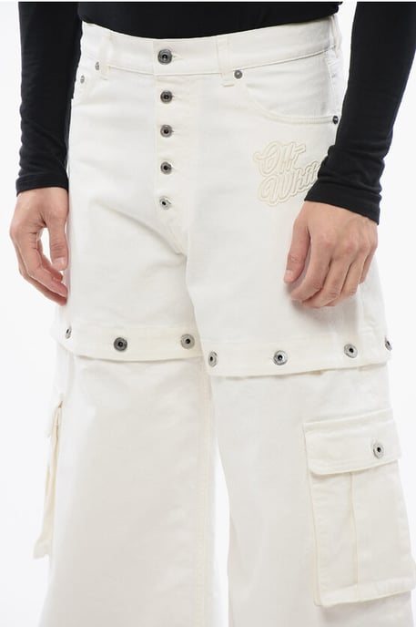 Vaqueros holgados con logo bordado en blanco - Image 3