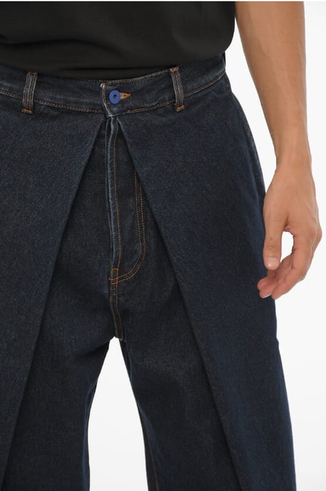 Vaqueros plisados de corte regular de 17 cm en azul - Image 3