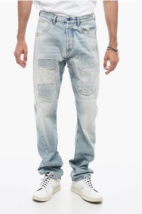 Denim TWIST Efecto Vintage con Patchwork 17cm en Azul Claro - Image 1