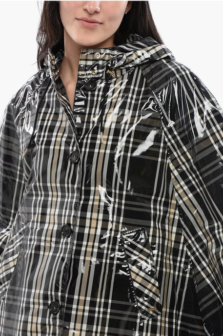 Impermeable de espino blanco y negro a cuadros - Image 3