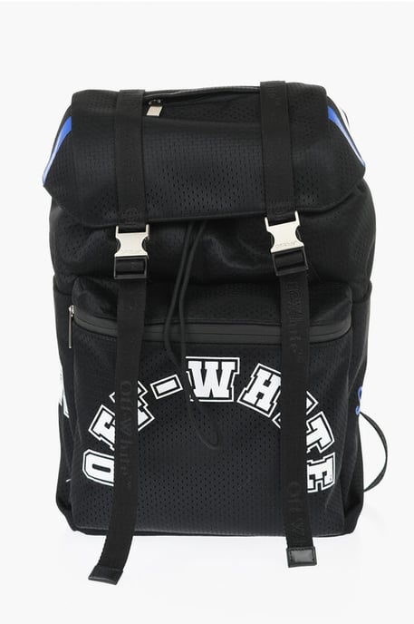 Mochila de senderismo de nailon perforado con detalles en contraste en negro - Image 1