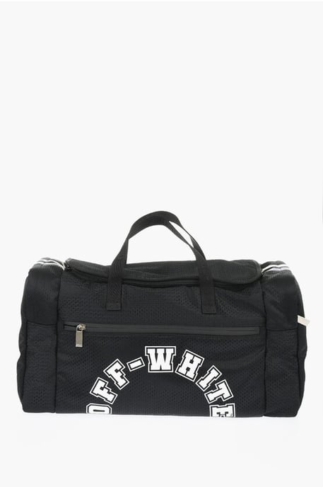 Bolsa de fin de semana de béisbol para exteriores de nailon con correas extraíbles en negro - Image 1