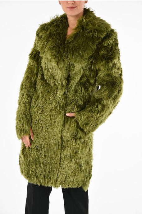 Abrigo de piel auténtica de alpaca MM1 en verde - Image 1