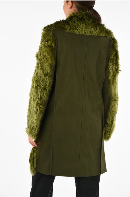 Abrigo de piel auténtica de alpaca MM1 en verde - Image 2